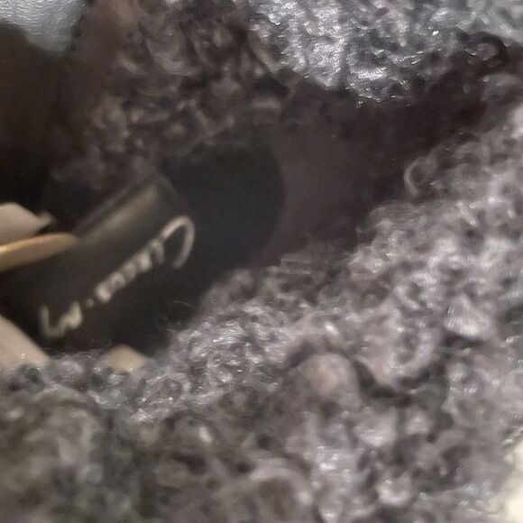 Black Boots Women’s size 7 Combat Moto Biker Goth Faux Leather Shearling NWOT - Picture 9 of 13